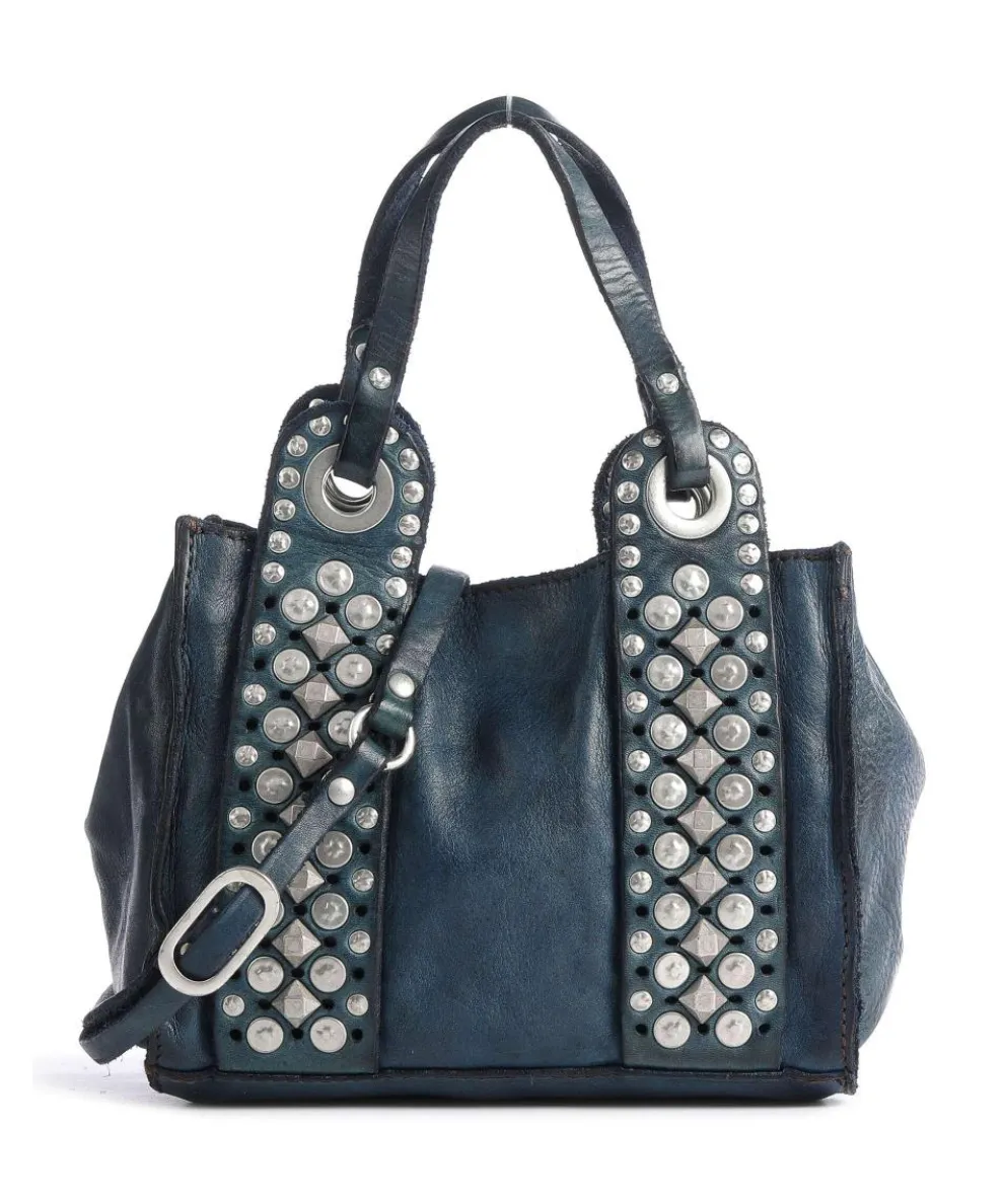Crossbody bag fine grain cow leather dark blue