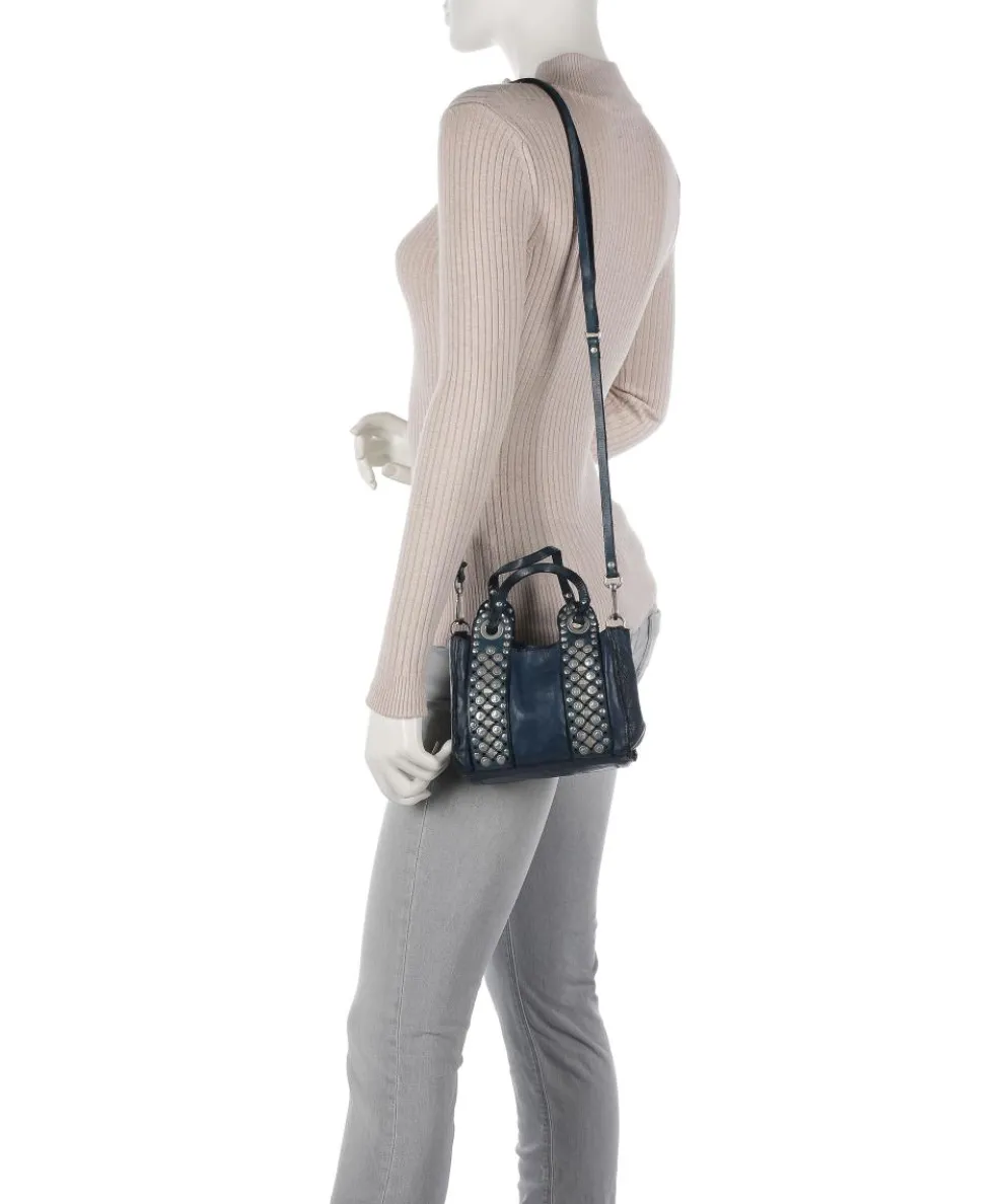 Crossbody bag fine grain cow leather dark blue