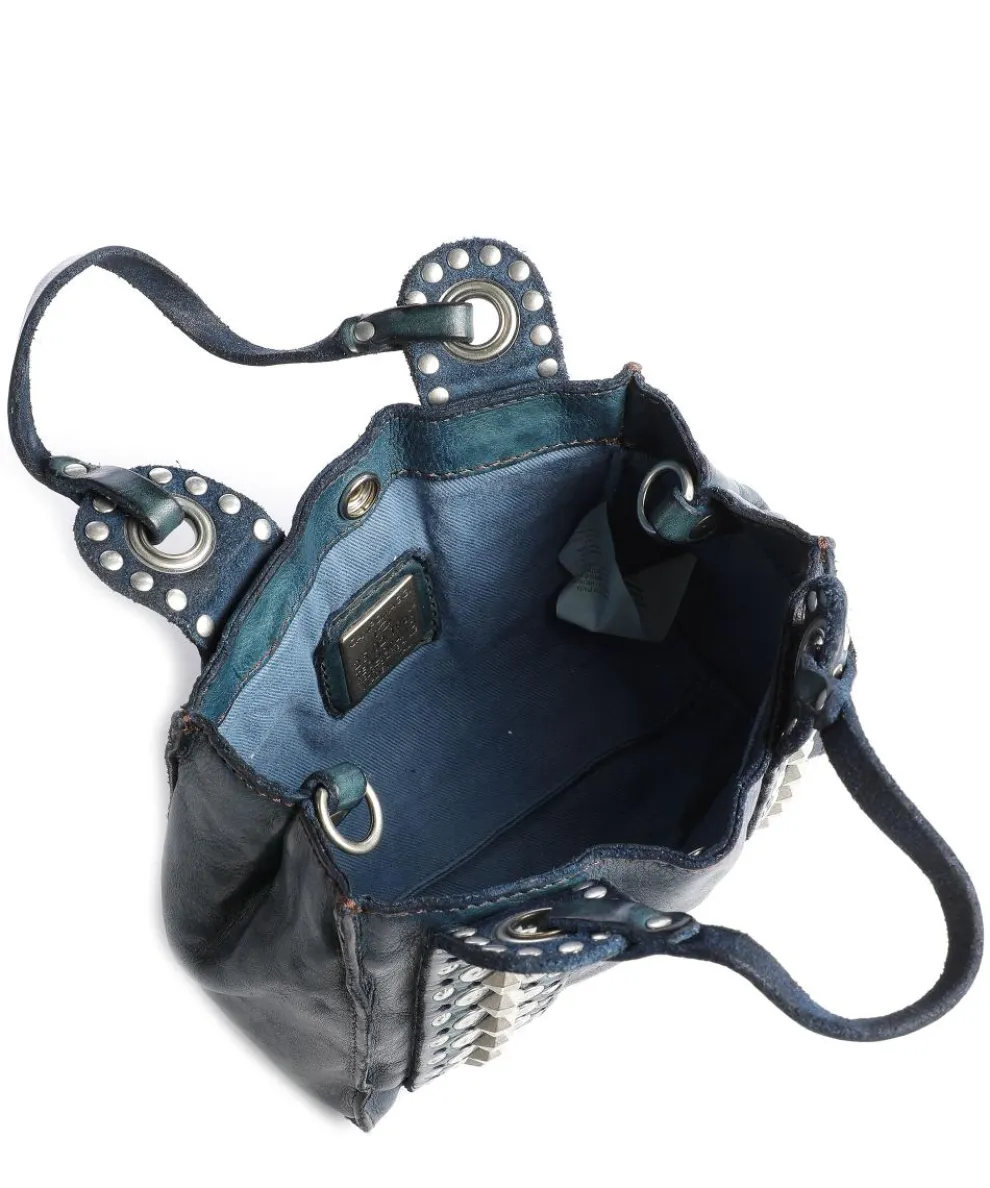 Crossbody bag fine grain cow leather dark blue