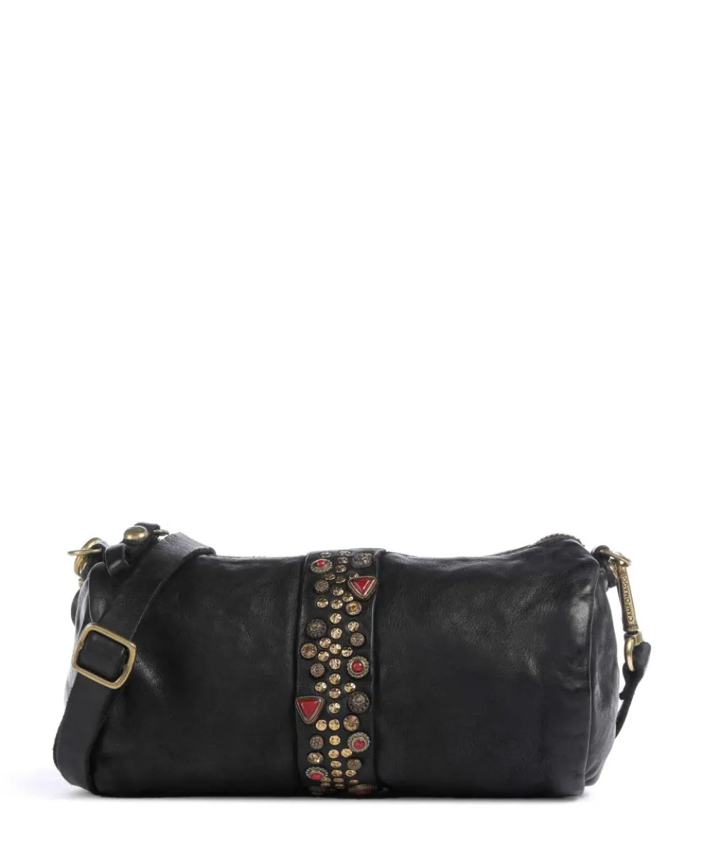Crossbody bag fine grain cow leather black