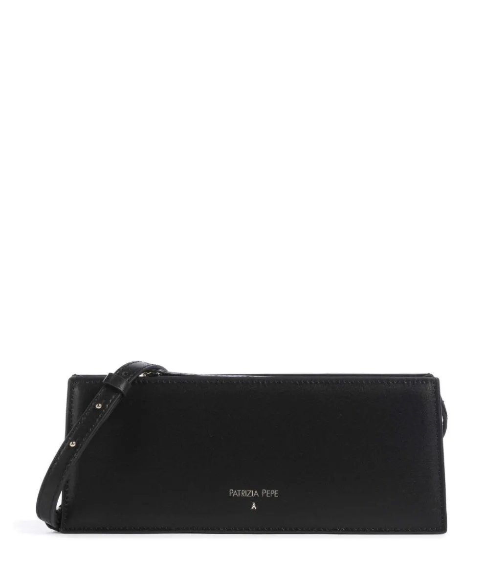 Crossbody bag fine grain leather black
