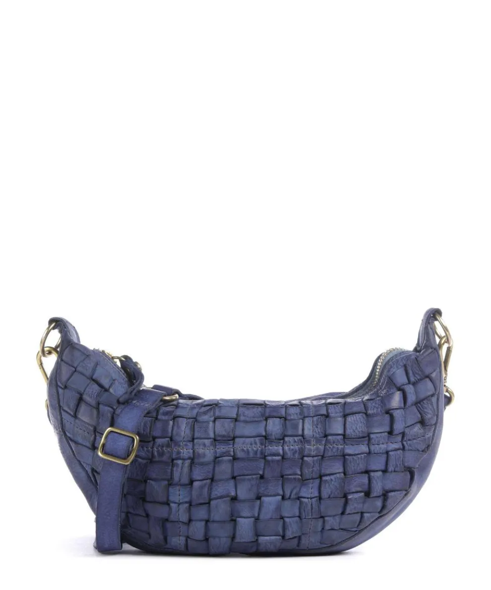 Crossbody bag fine grain cow leather dark blue