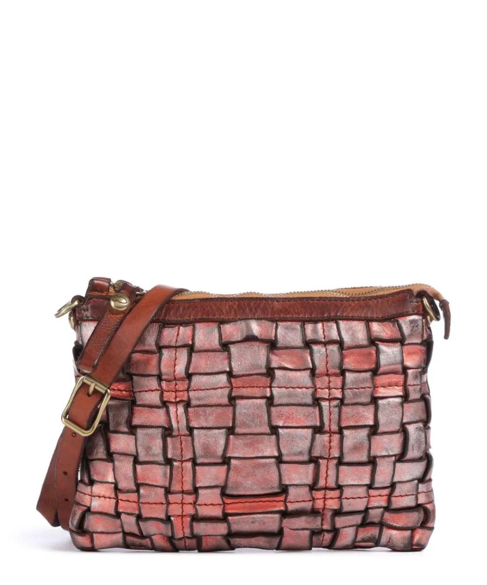 Crossbody bag fine grain cow leather red