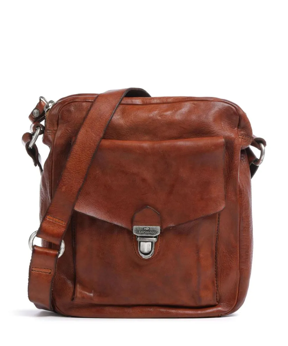 Crossbody bag grained cow leather cognac