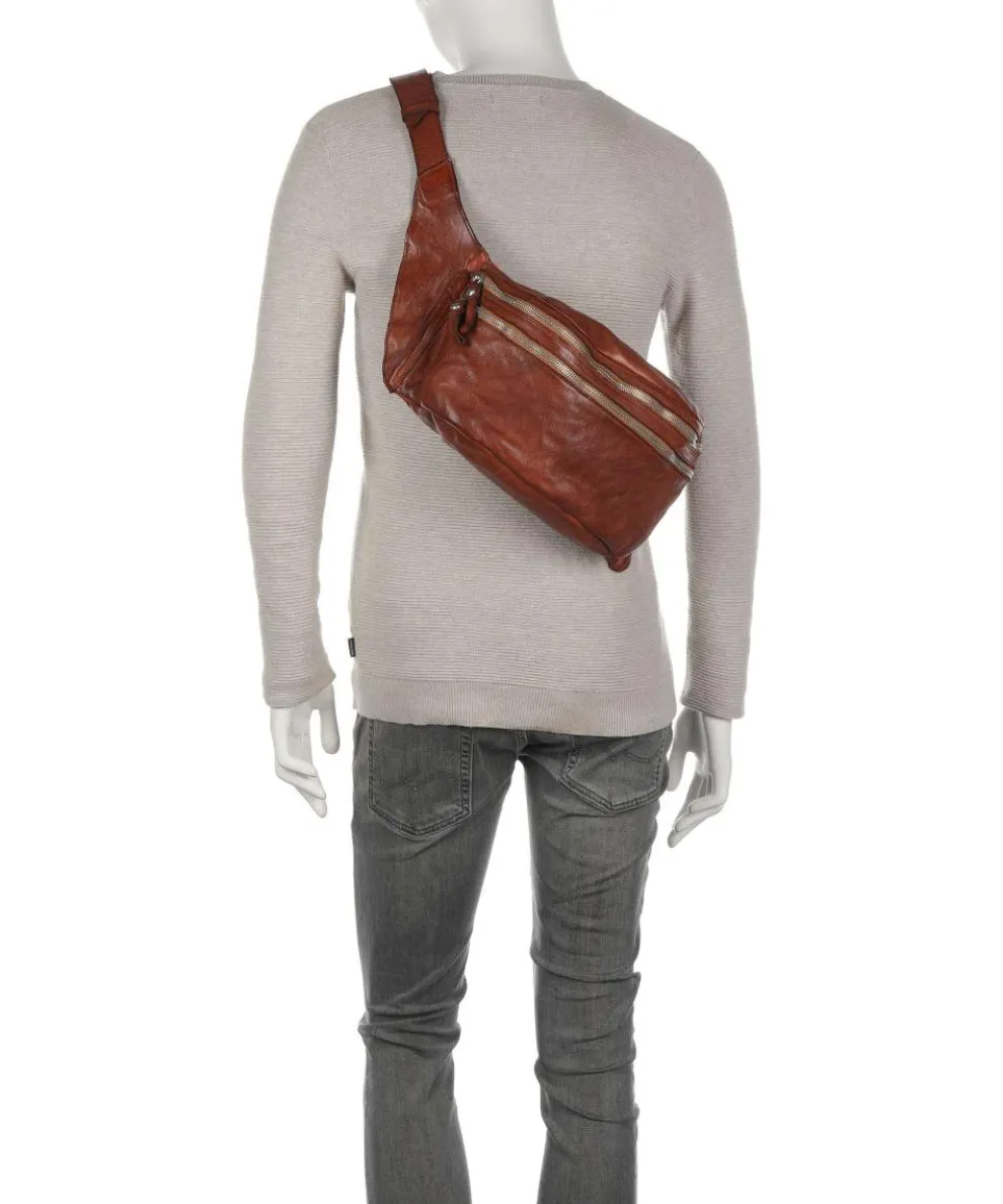 Crossbody bag grained cow leather cognac