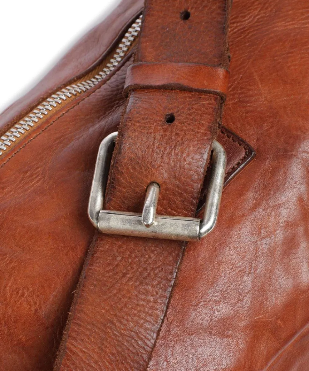 Crossbody bag grained cow leather cognac