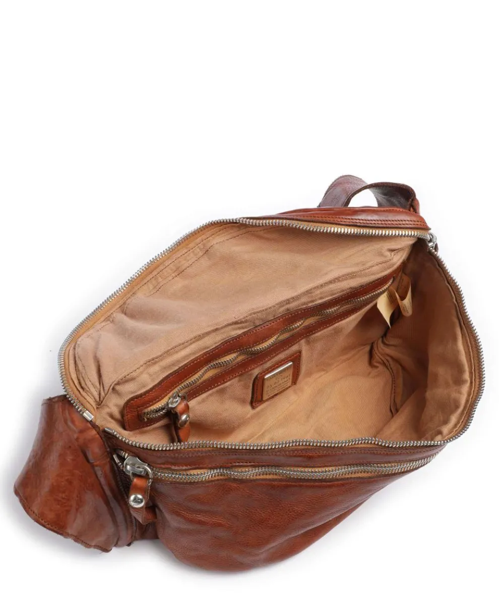 Crossbody bag grained cow leather cognac