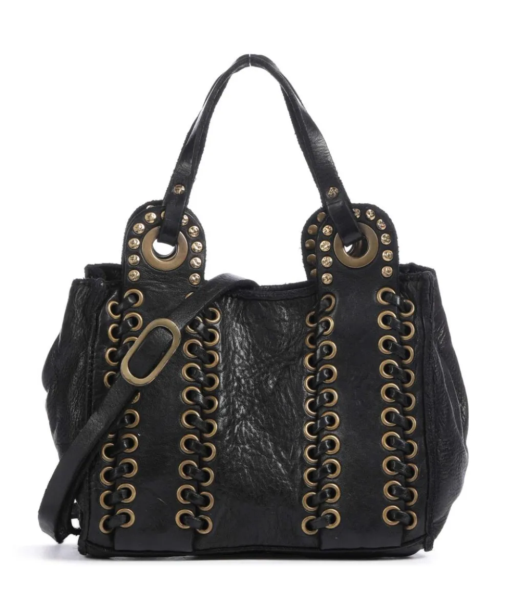 Crossbody bag grained cow leather black