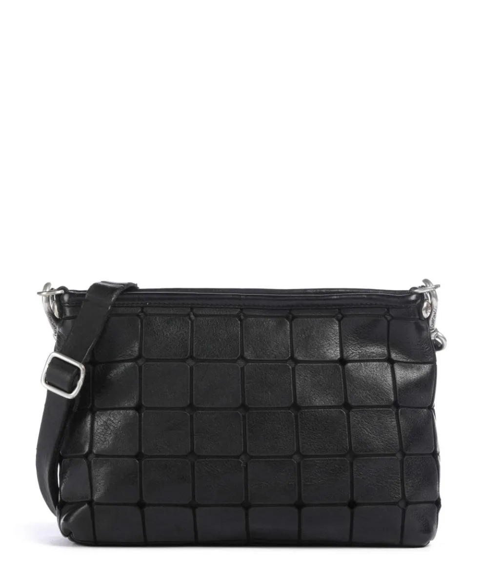 Crossbody bag grained cow leather black
