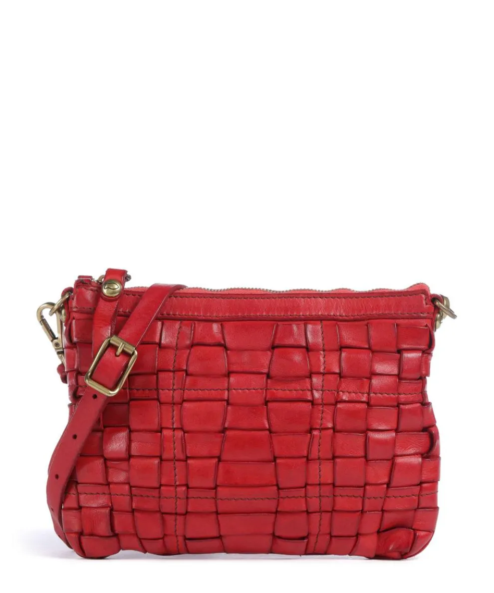 Crossbody bag grained cow leather red