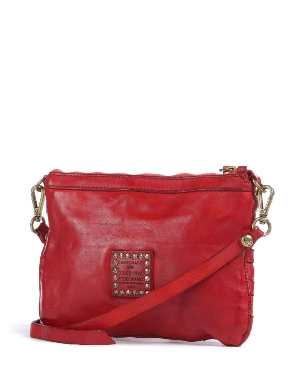 Crossbody bag grained cow leather red