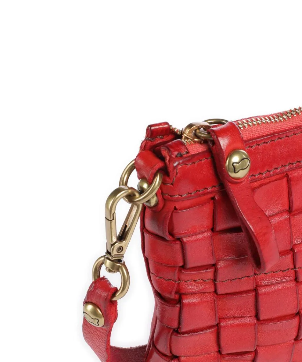 Crossbody bag grained cow leather red