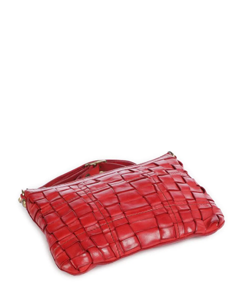 Crossbody bag grained cow leather red
