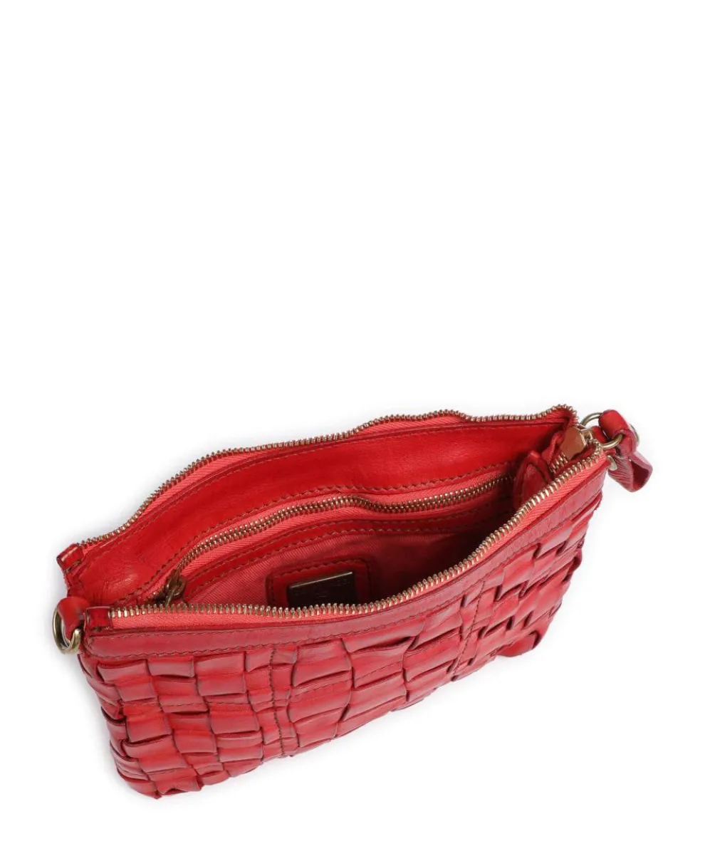 Crossbody bag grained cow leather red