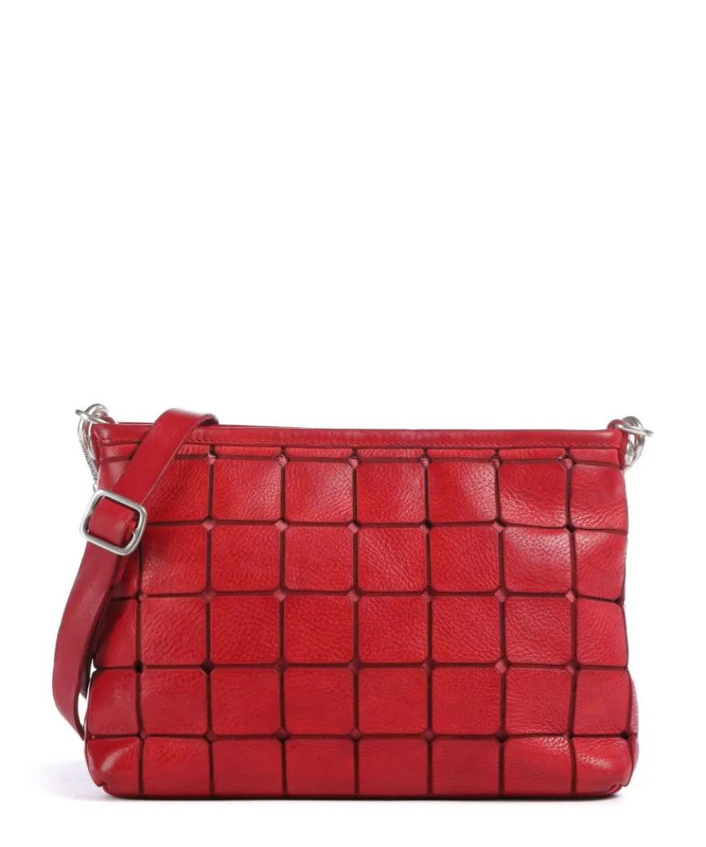Crossbody bag grained cow leather red
