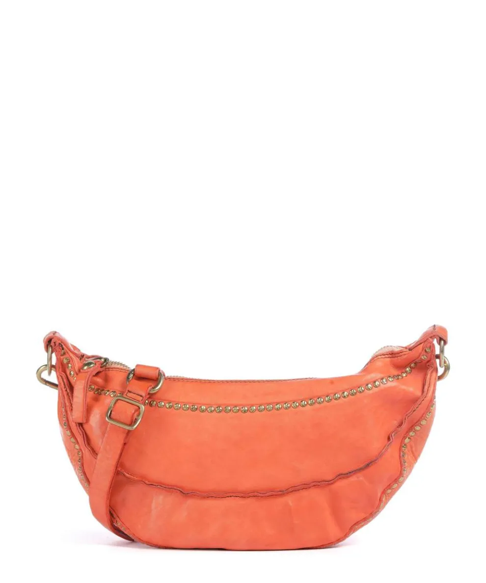 Crossbody bag grained cow leather orange