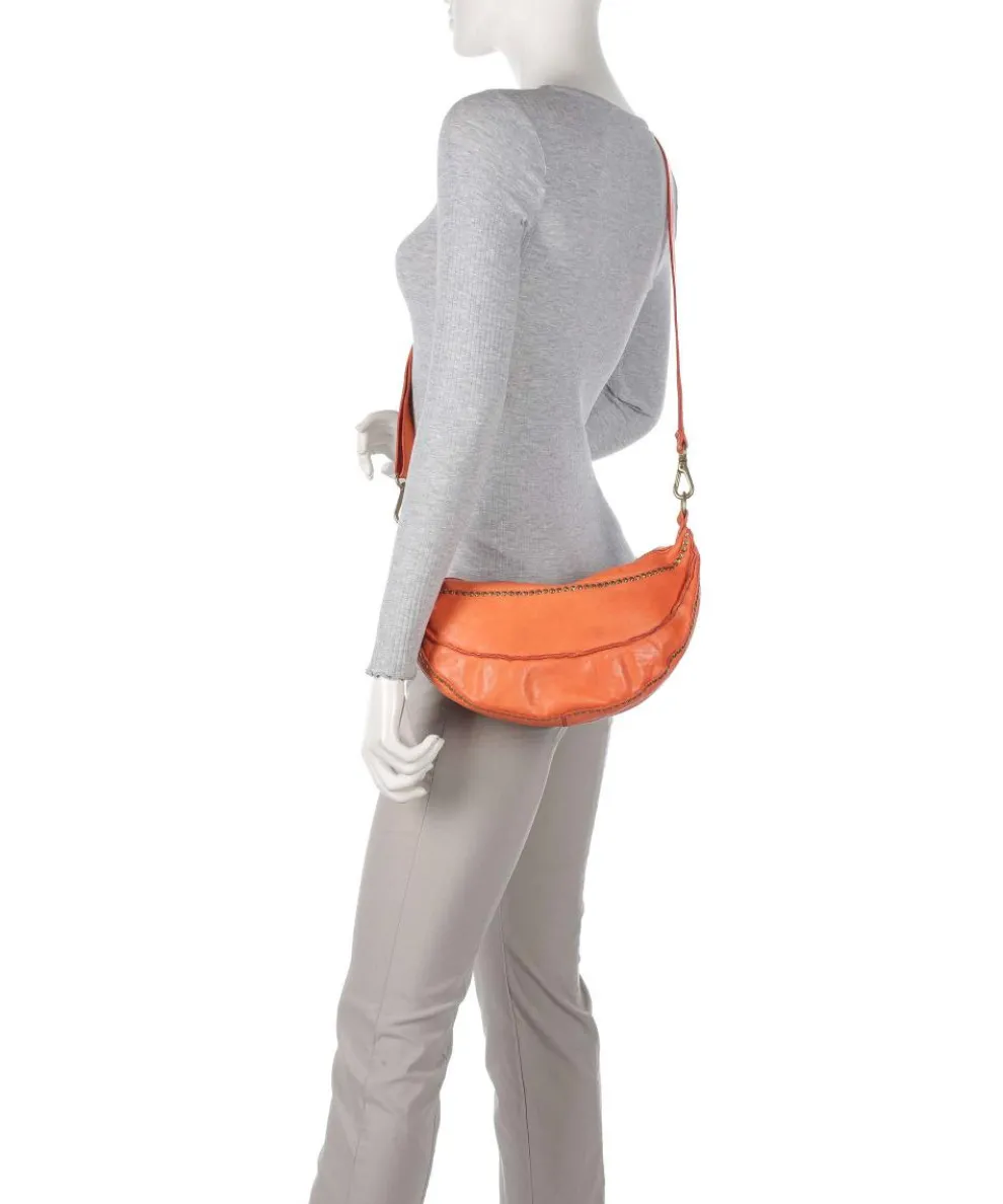 Crossbody bag grained cow leather orange