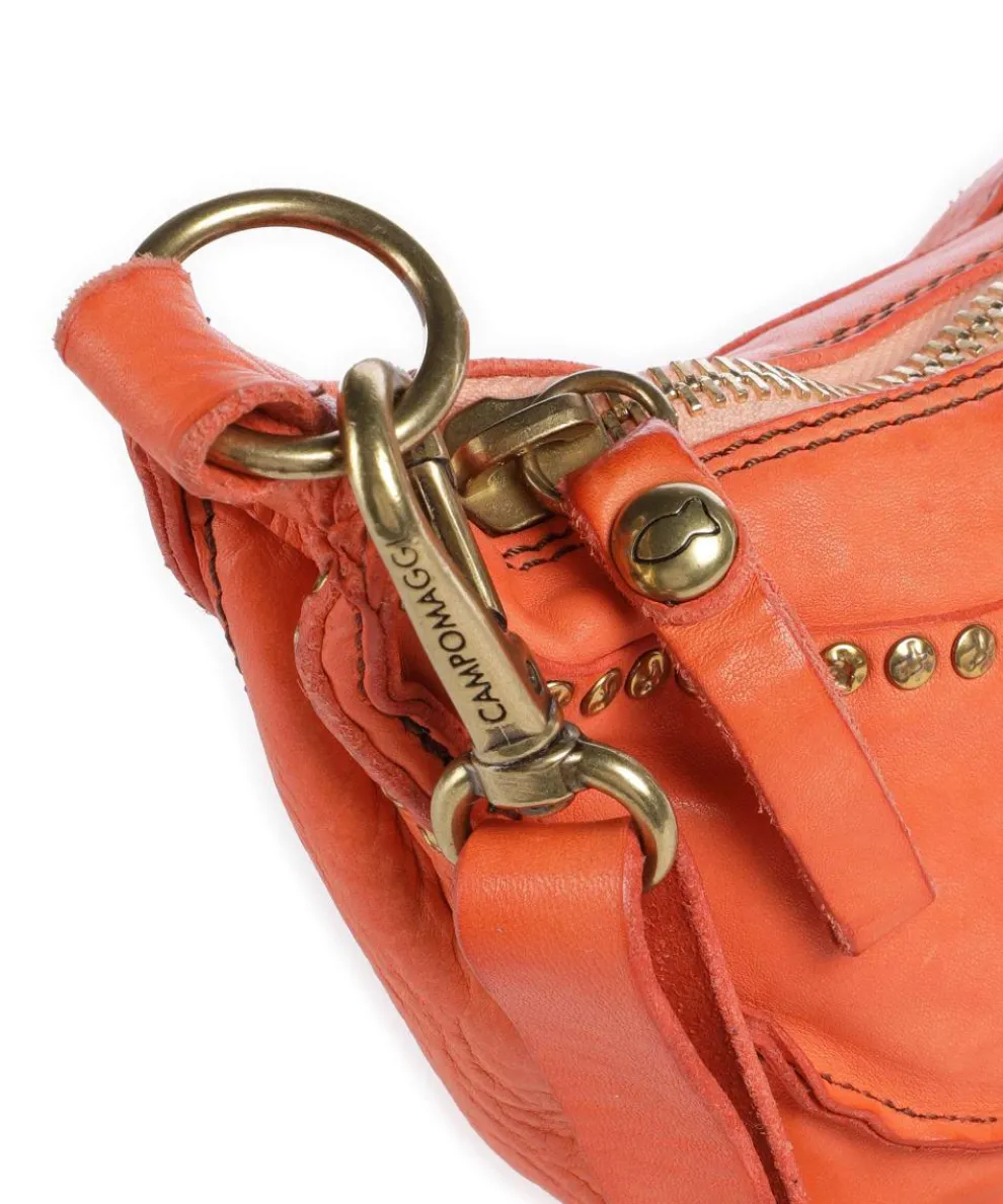 Crossbody bag grained cow leather orange