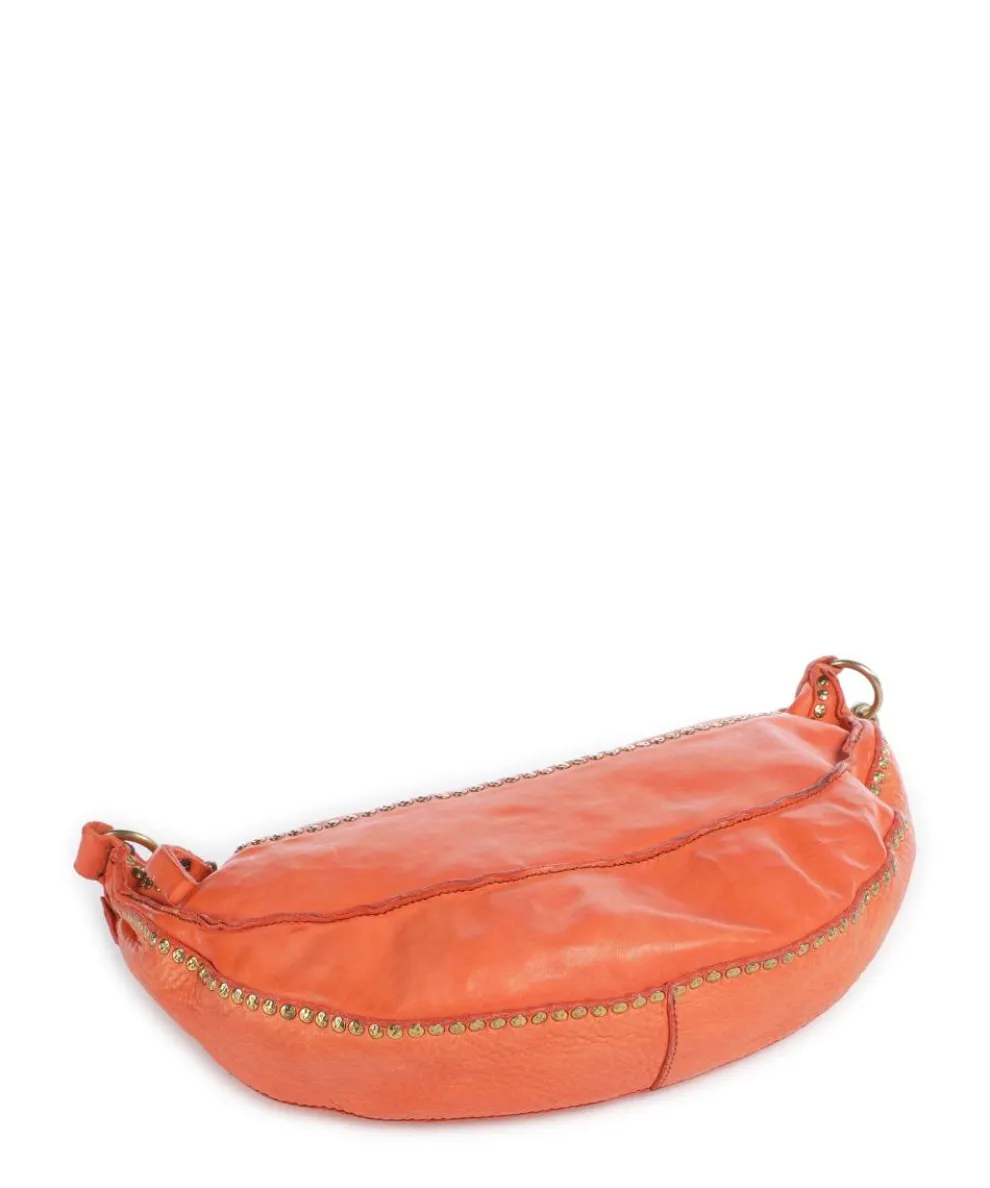 Crossbody bag grained cow leather orange
