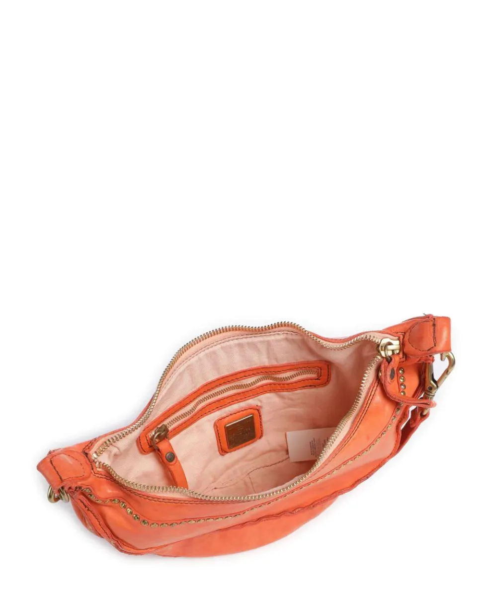 Crossbody bag grained cow leather orange
