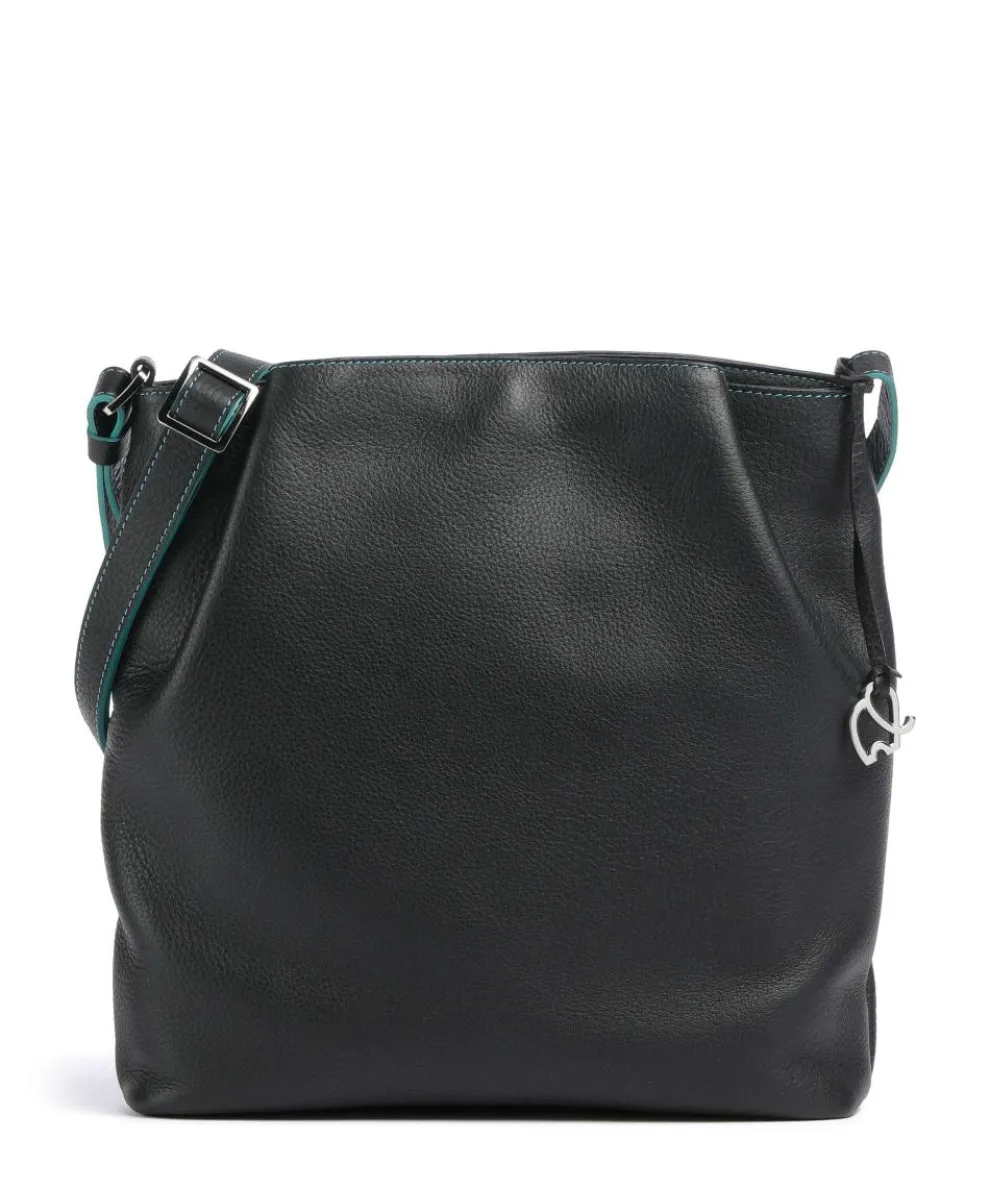 Crossbody bag grained cow leather black