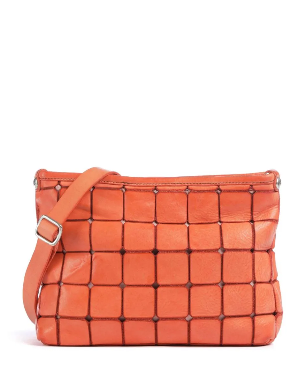 Crossbody bag grained cow leather orange