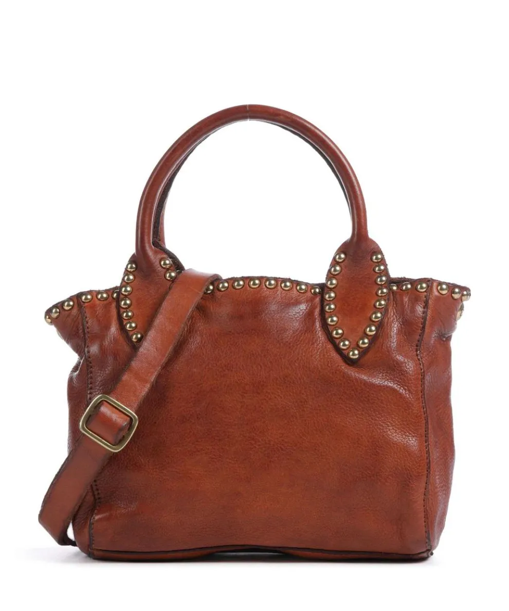 Crossbody bag grained cow leather cognac
