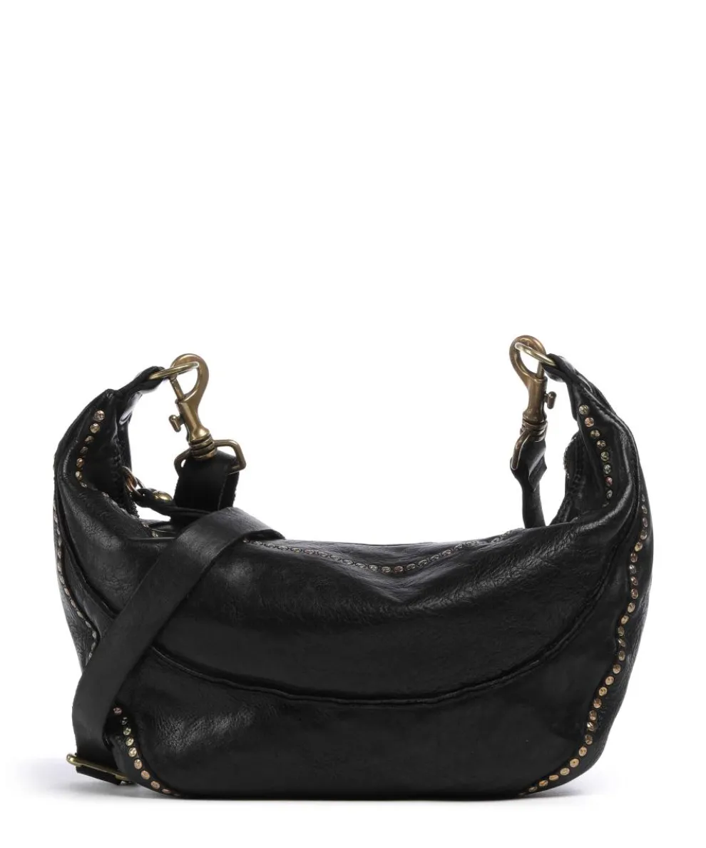 Crossbody bag grained cow leather black