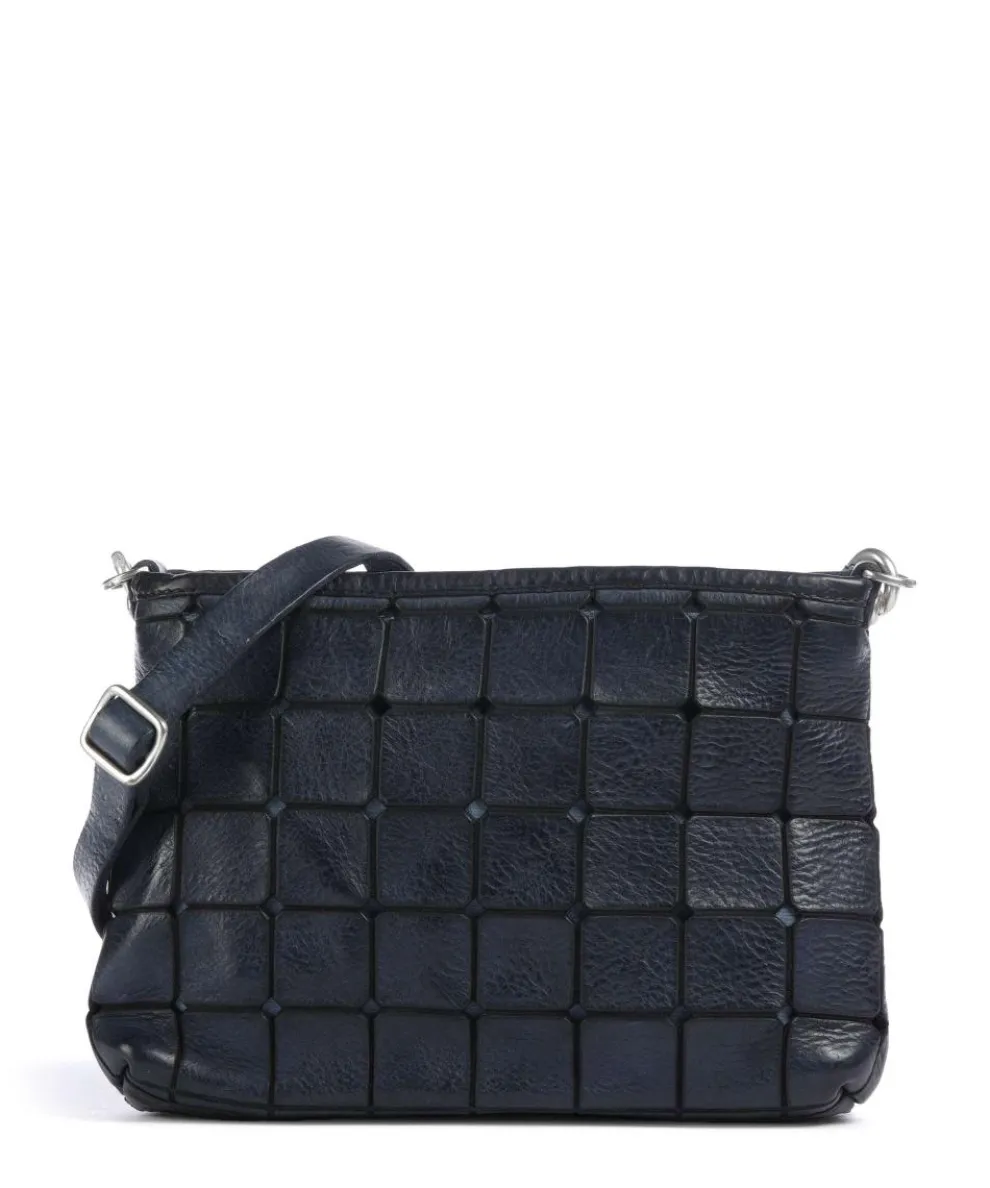 Crossbody bag grained cow leather dark blue
