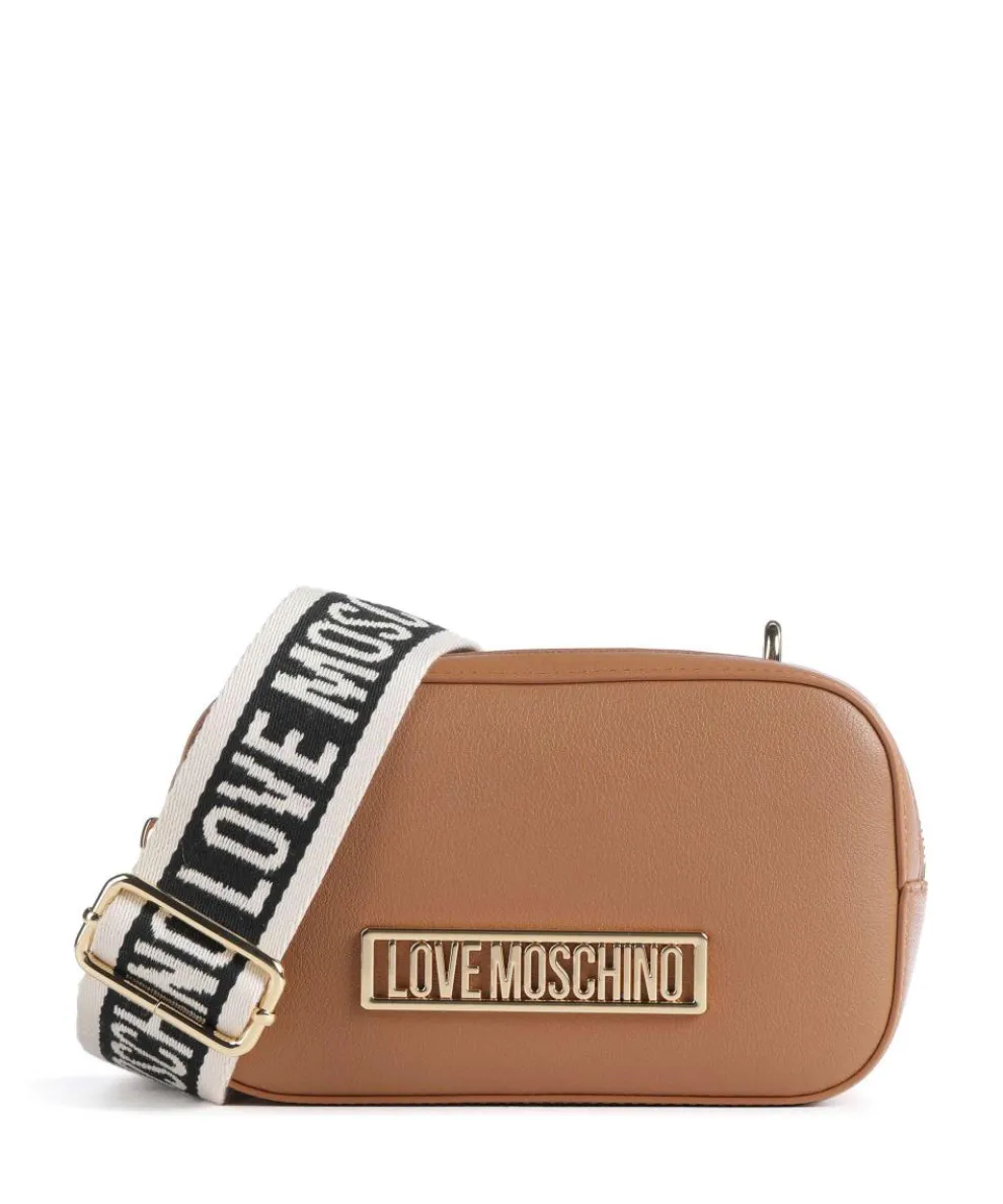 Crossbody bag imitation leather light brown