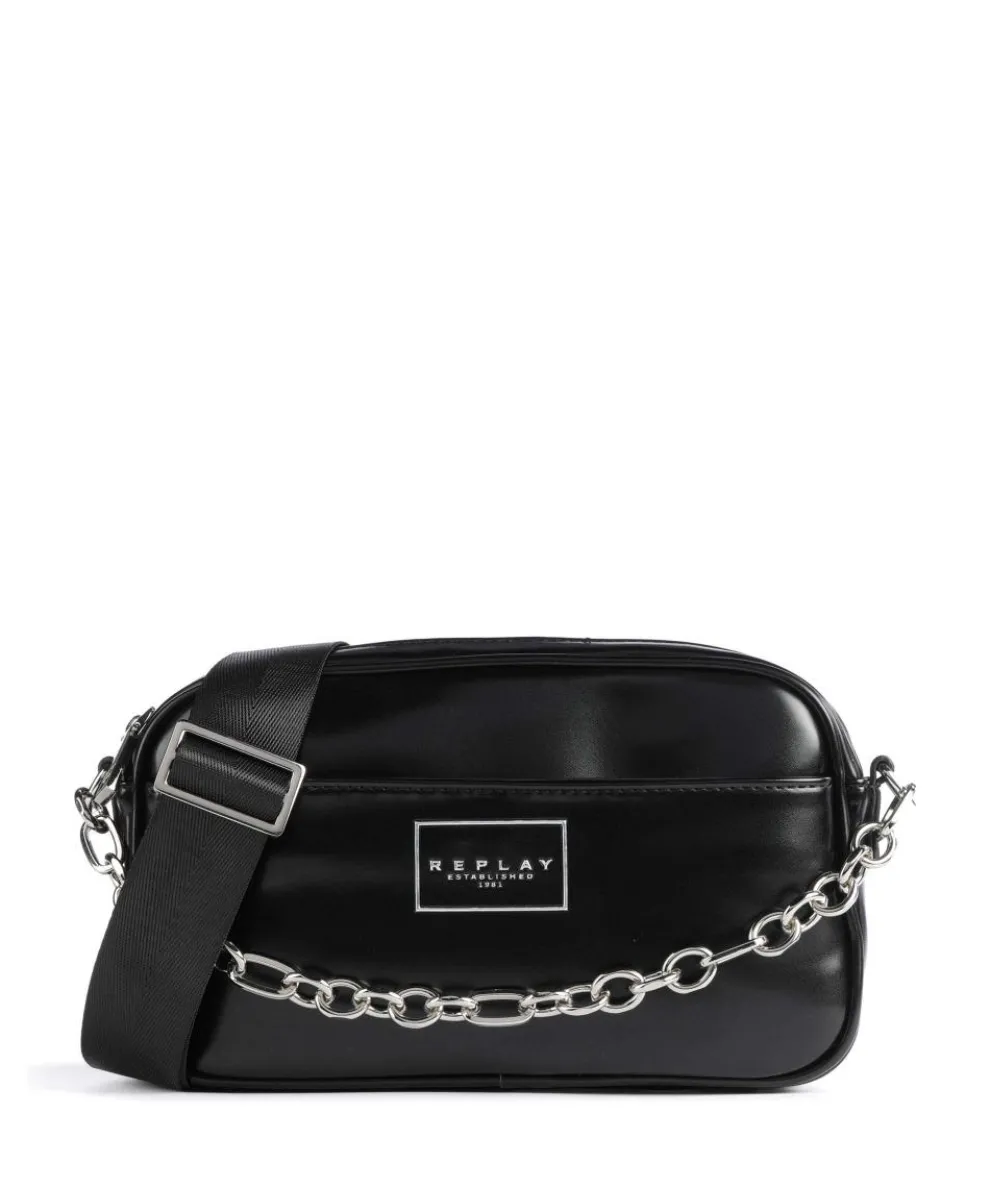Crossbody bag imitation leather black