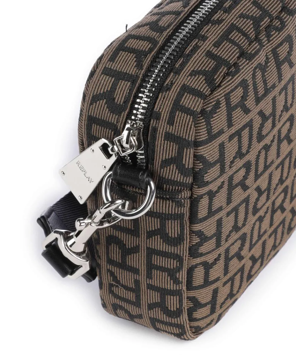 Crossbody bag polyester brown