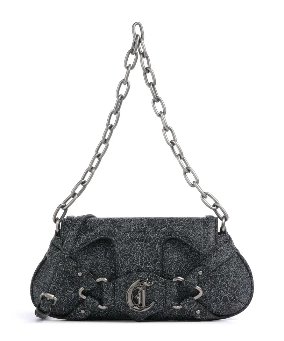 Crossed Laces Shoulder bag imitation leather black