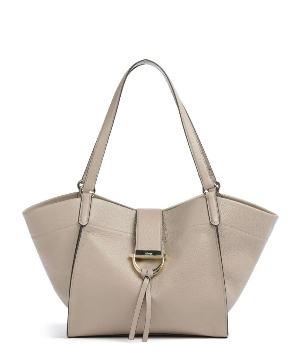 Agave Temi Tote bag grained leather stone