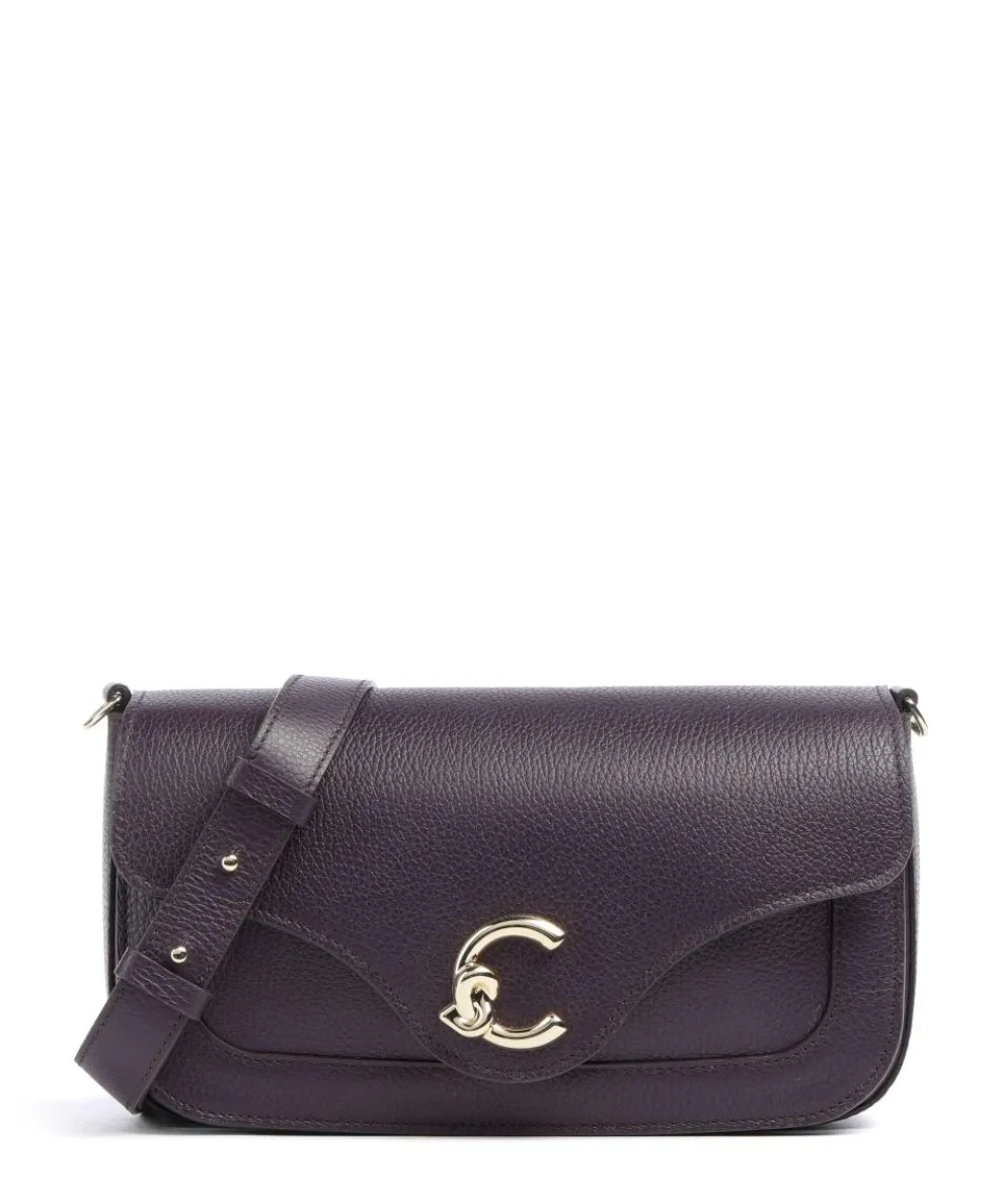 C-Me Crossbody bag grained cow leather plum