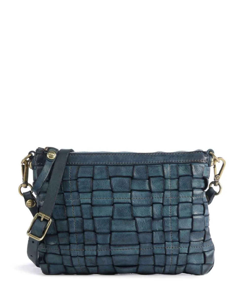 Crossbody bag grained cow leather dark blue