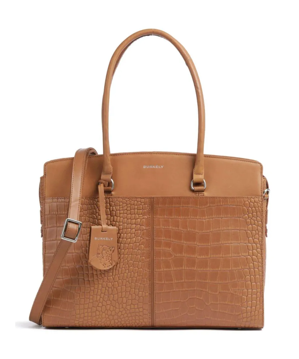 Cool Colbie Tote bag 15″ embossed leather cognac