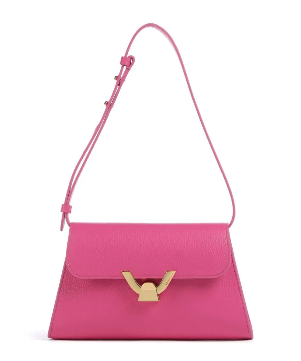 Dew Shoulder bag grained cow leather fuchsia
