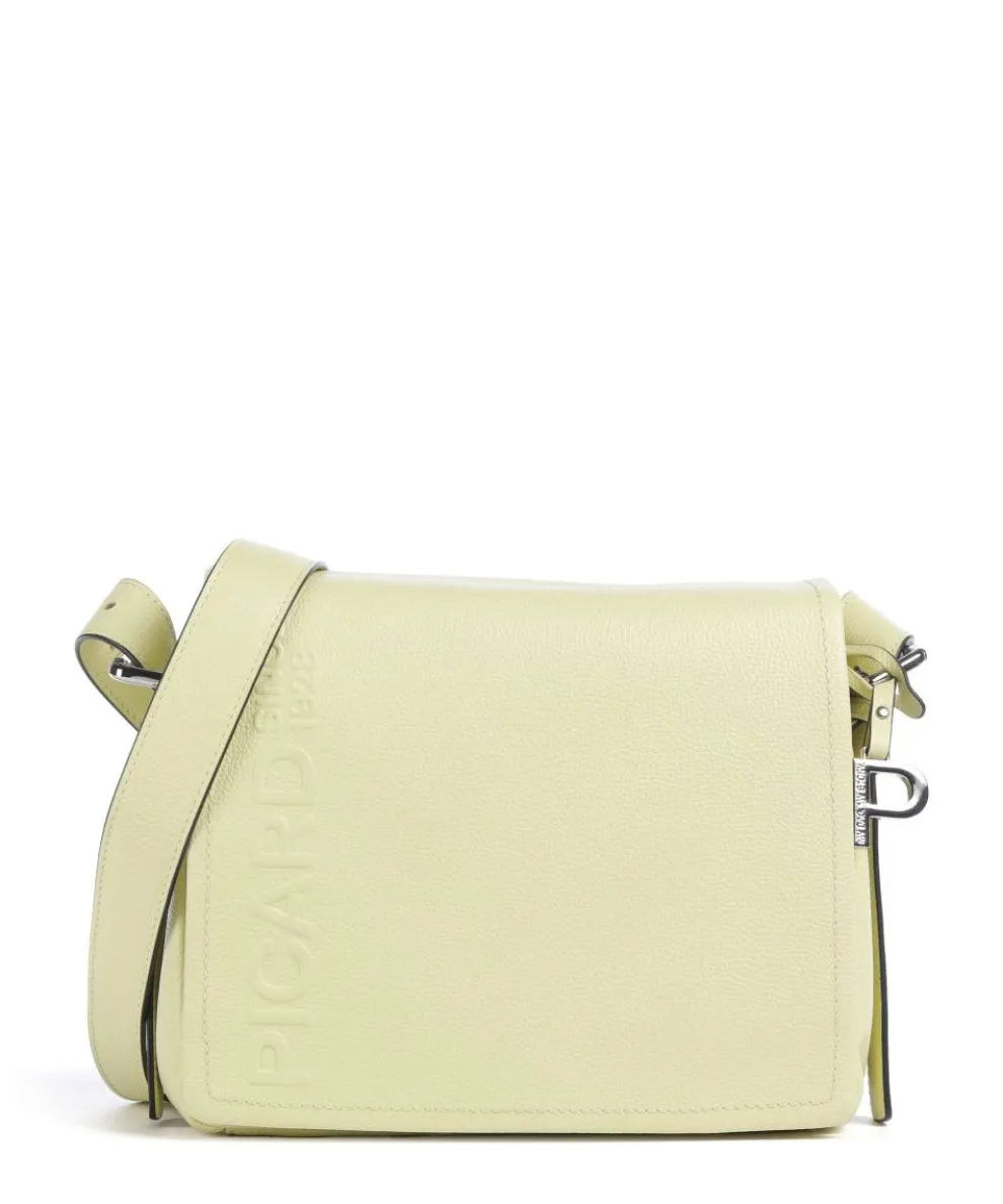 Zoom Crossbody bag grained cow leather yellow green