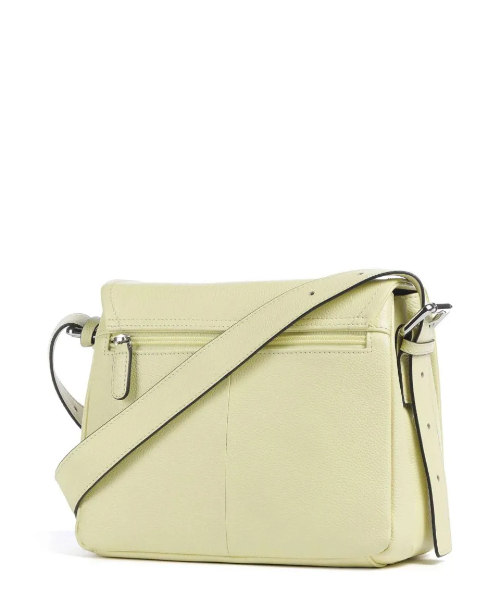 Zoom Crossbody bag grained cow leather yellow green