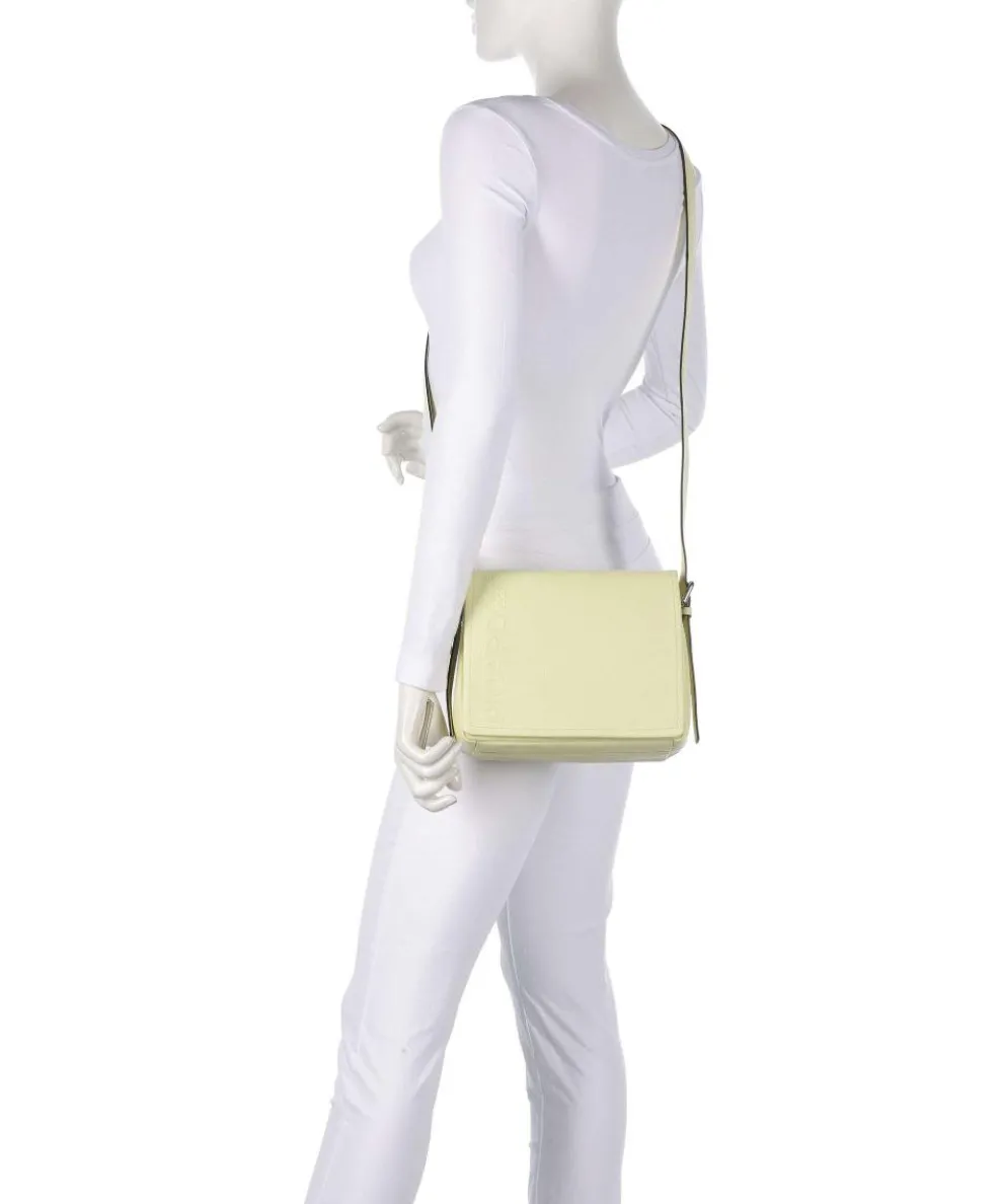 Zoom Crossbody bag grained cow leather yellow green