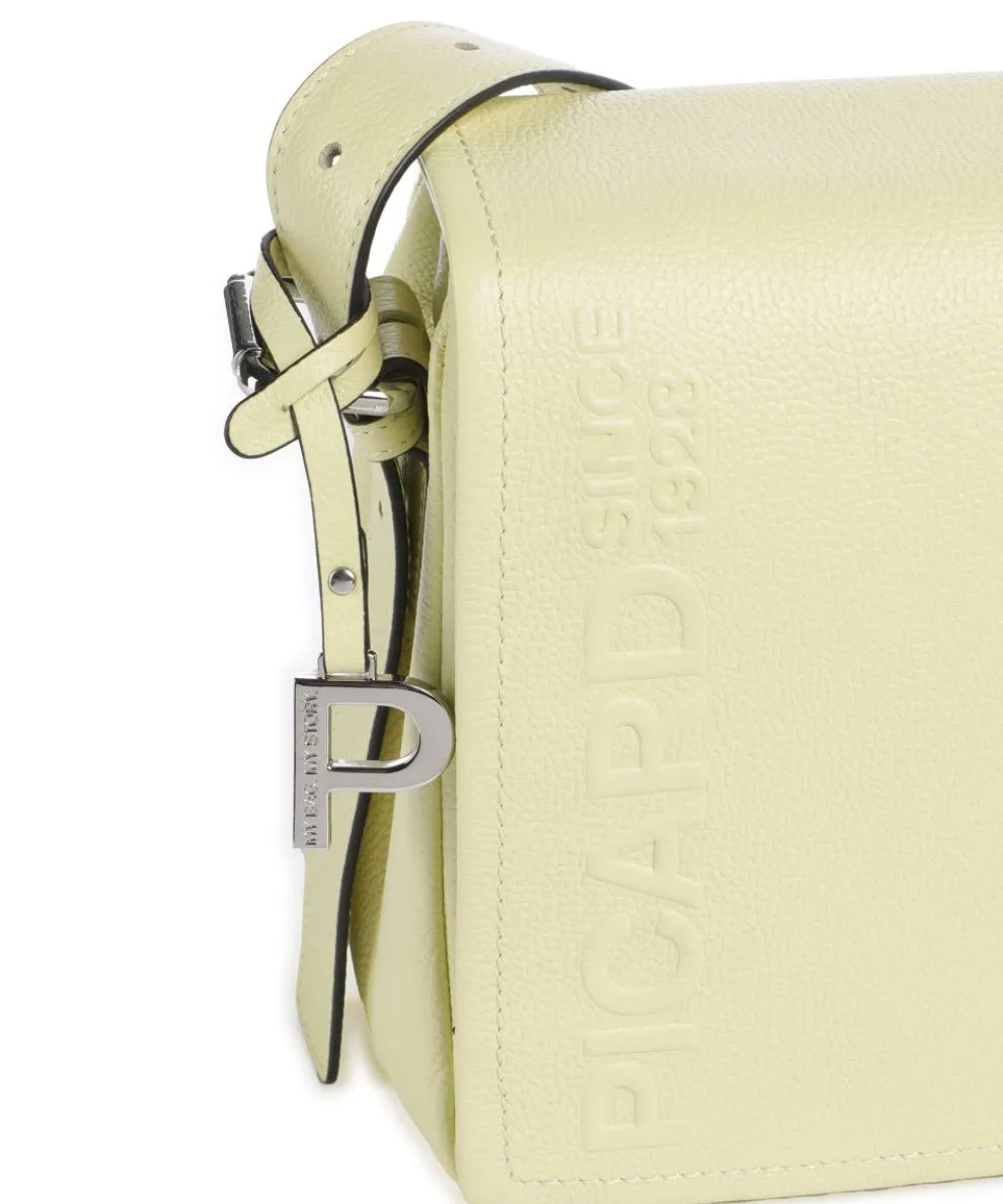 Zoom Crossbody bag grained cow leather yellow green