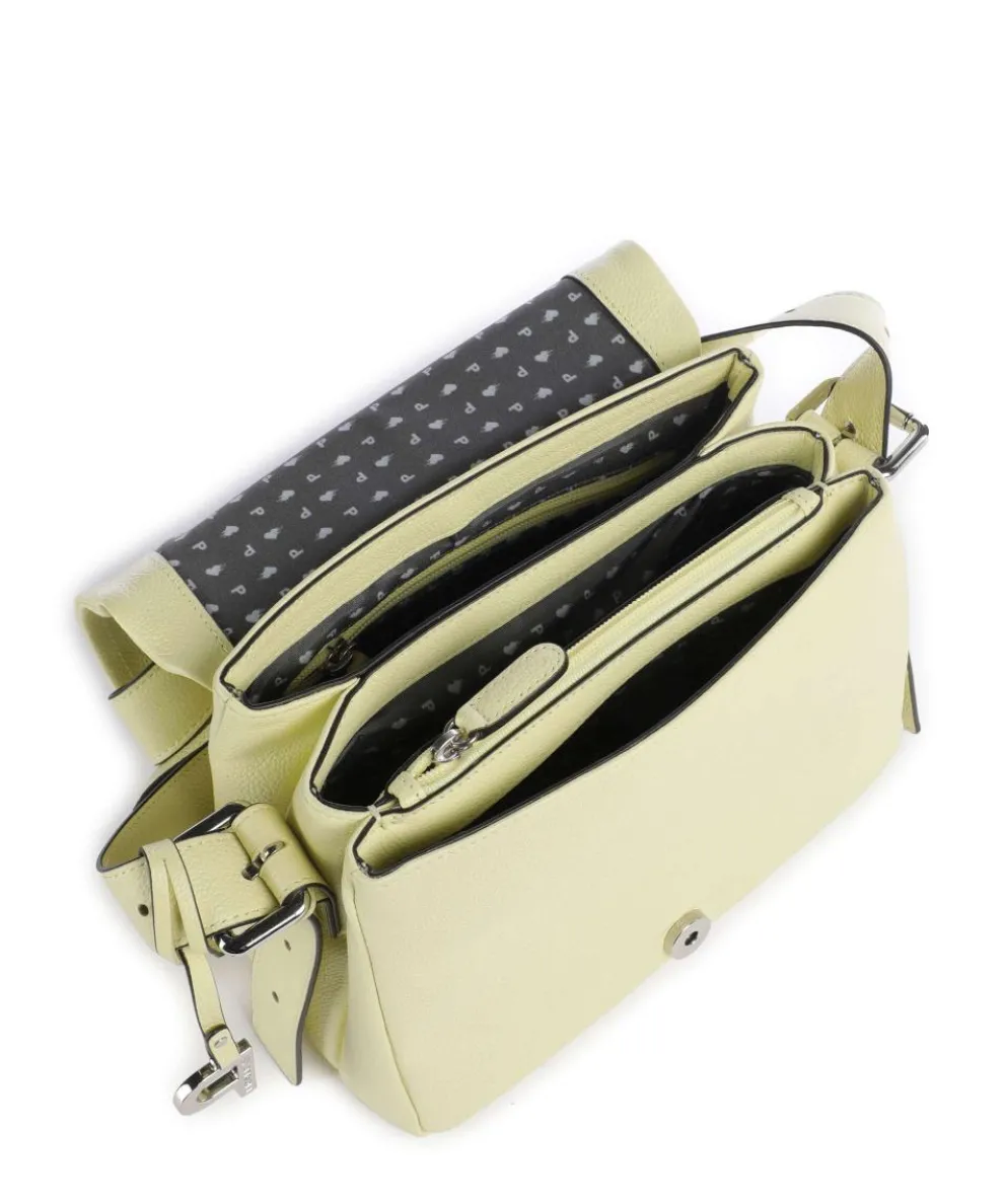 Zoom Crossbody bag grained cow leather yellow green