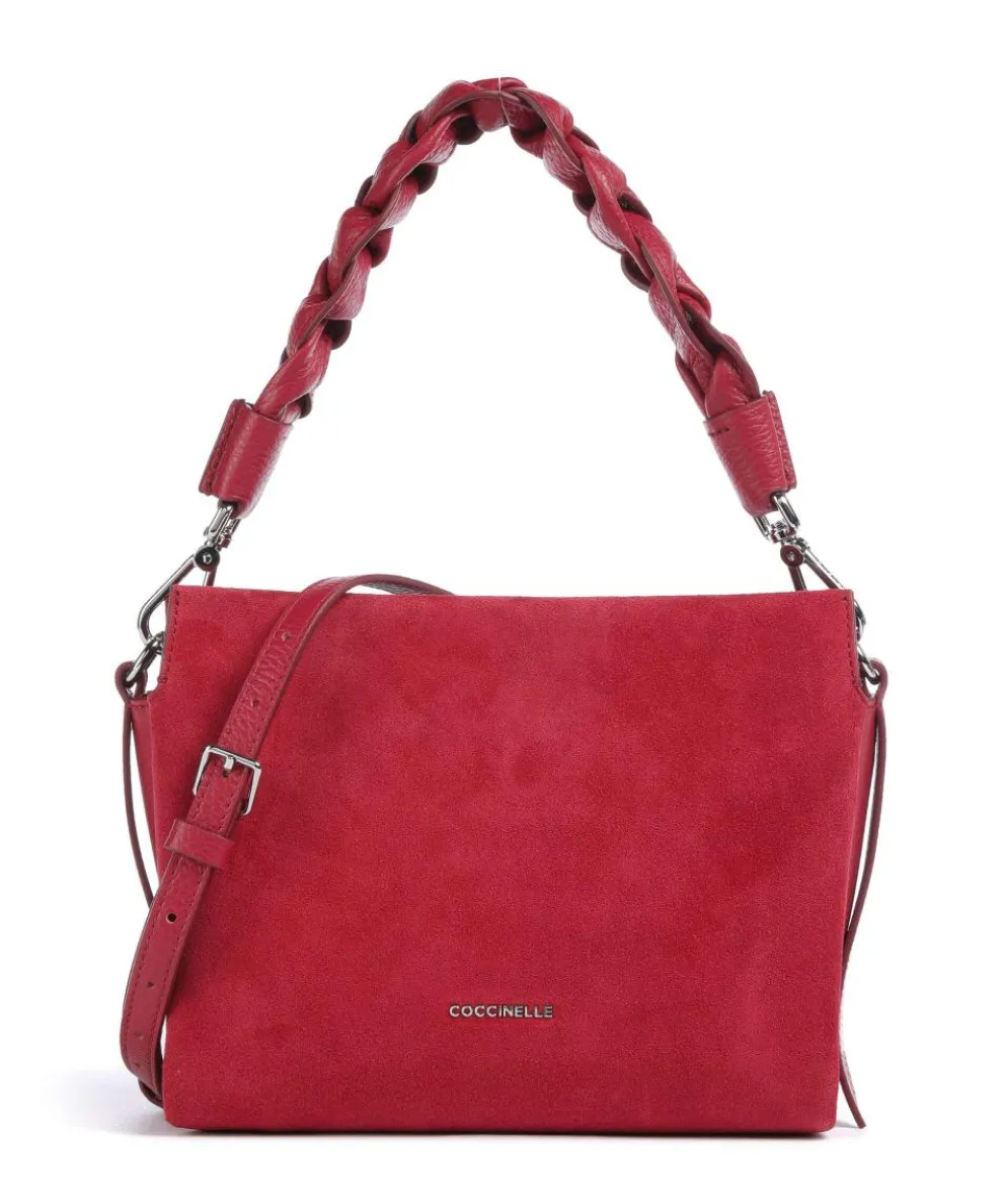 Boheme Suede Handbag brushed cow leather red