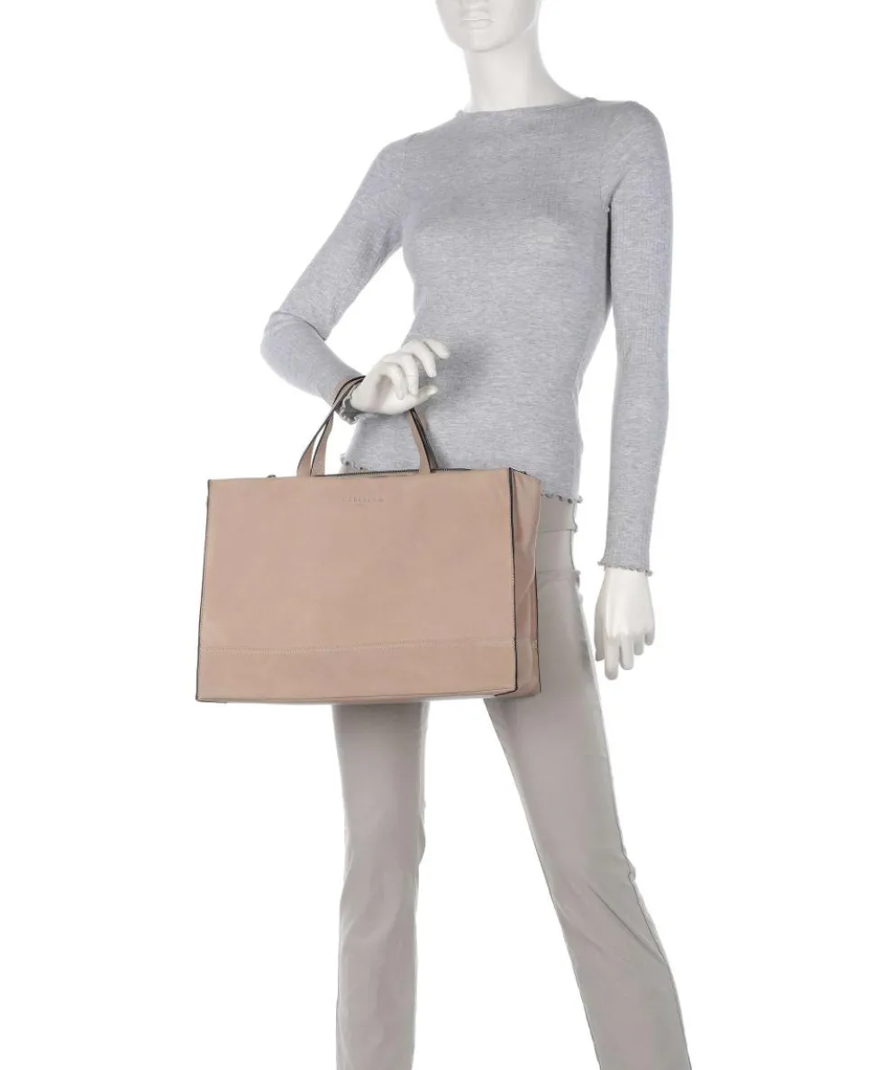 Lou 2 3D Leather L Handbag grained leather beige