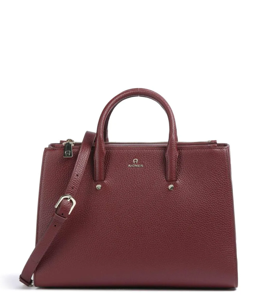 Ivy L Handbag grained cow leather dark red