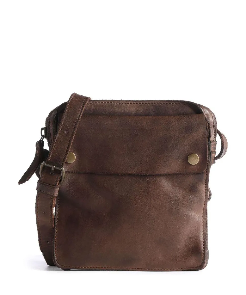 Submarine Crossbody bag grained cow leather dark brown