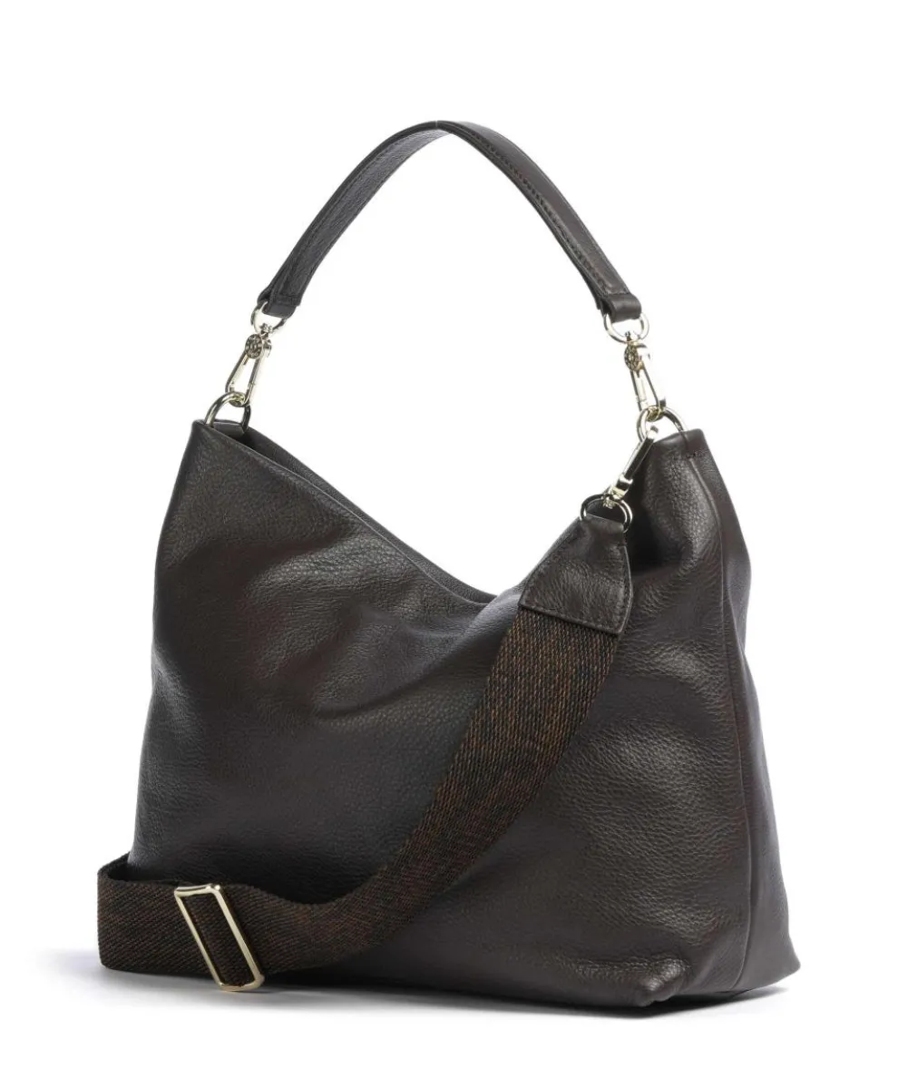 Dalia Kaia Hobo bag grained leather dark brown