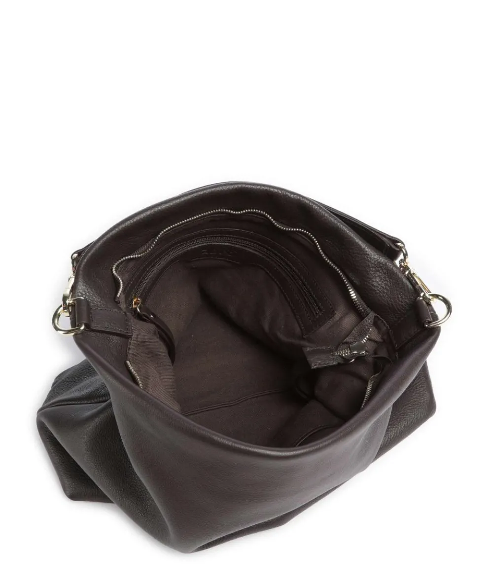 Dalia Kaia Hobo bag grained leather dark brown
