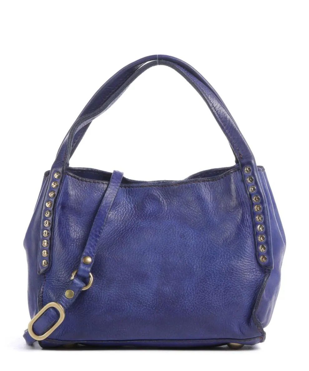 Crossbody bag fine grain cow leather dark blue